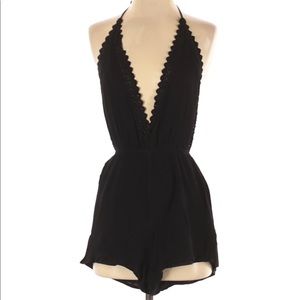 Kendall and Kylie black halter romper